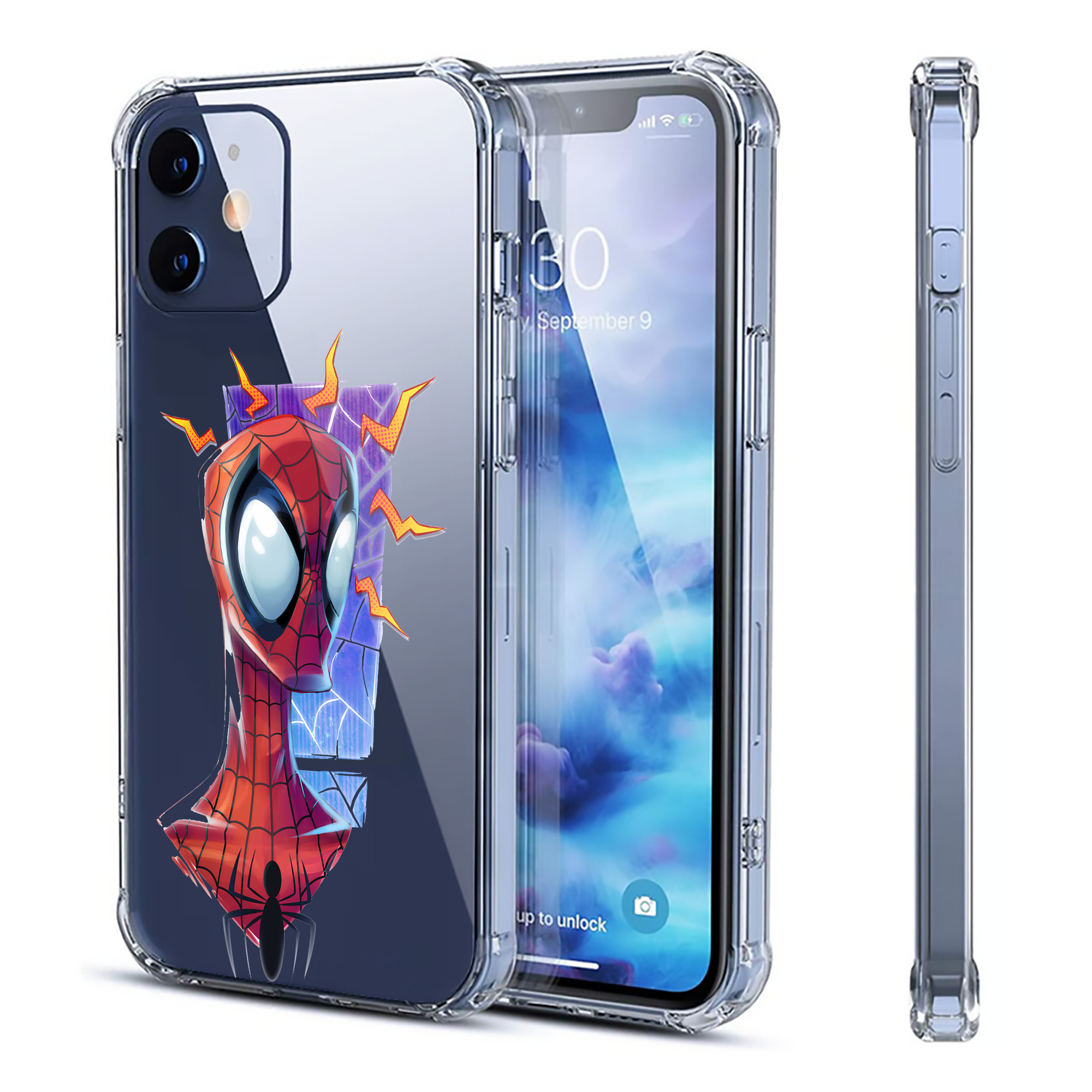 （画像用） Spider Man スパイダーマン 【iPhone 12シリーズ対応】透明スマホケース（クリアソフトケース）